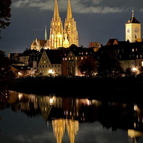 Regensburg - katedrála sv. Petra v noci